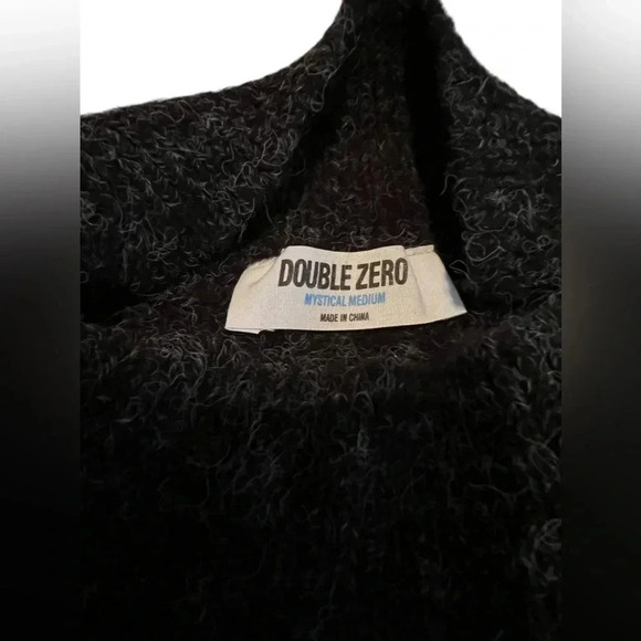Double Zero Mock Neck Sweater Womens Medium Dark Grey Knit Soft Stretch Cozy - Picture 4 of 6